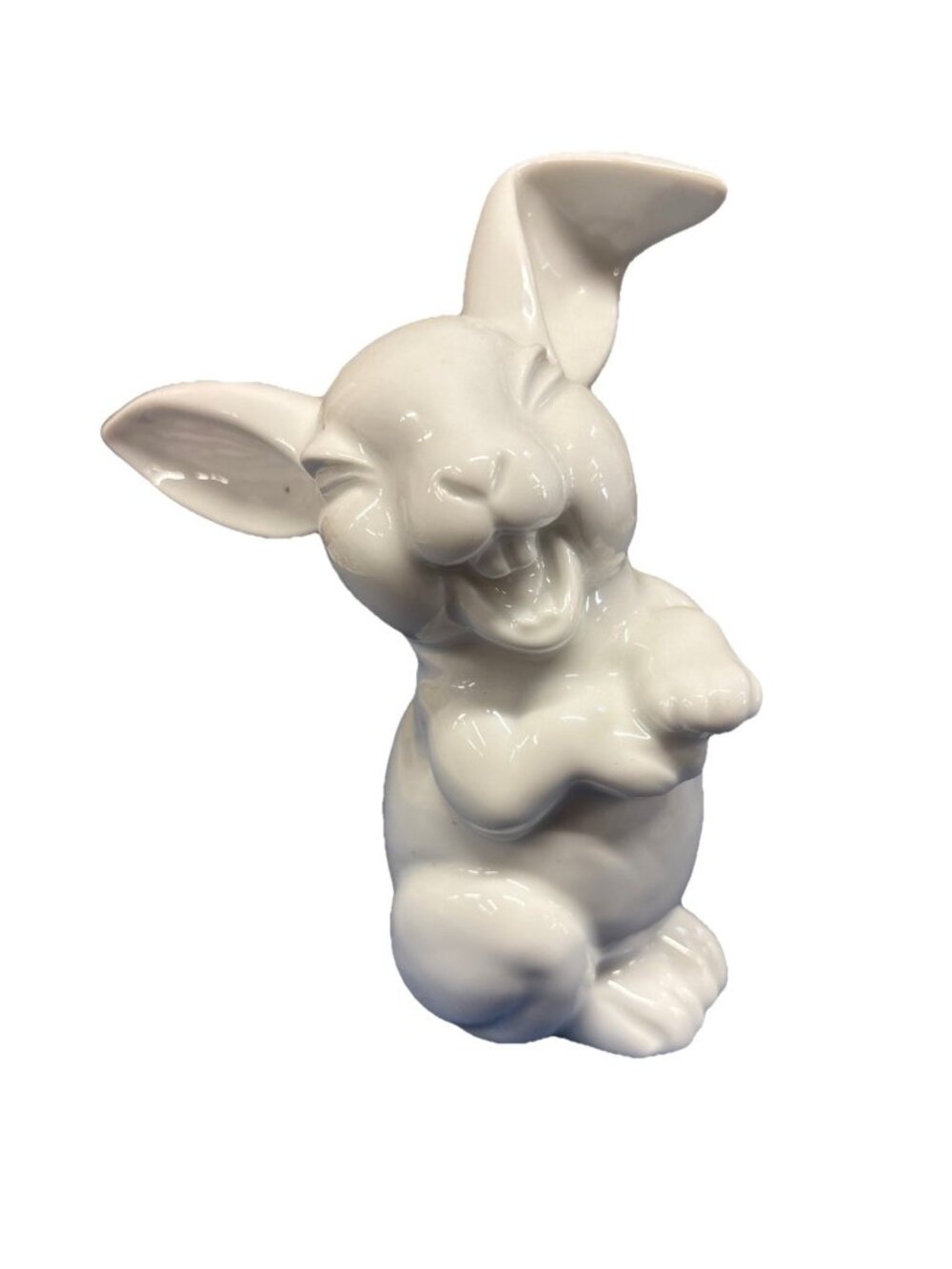 Vintage 5” Laughing Bunny Rabbit Figurine Rosenthal Germany White Porcelain